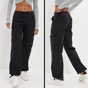 NEW American Eagle Baggy Jogger Stretch Cargo Y2K Black Skate Grunge 20/35W